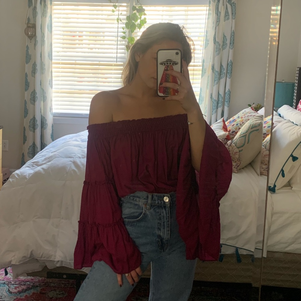Free People Off the Shoulder Blouse
